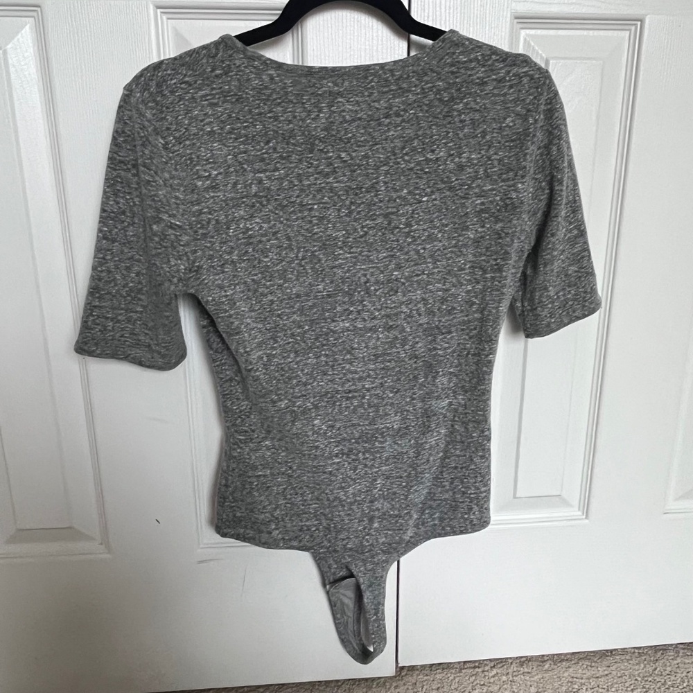 Madewell Grey Crew-Neck Short Sleeve Thong Bodysuit - Picture 5 of 5